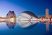 Spain-Valencia Comunity-Valencia City-The City of Arts and Science built by Calatrava-The Hemisferic and Palace of Arts Bldg