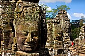 Cambodia-No  2009 Siem Reap City Angkor Temples W H  Bayon Temple within Angkor Thom.