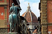 Italy, Tuscany, Florence, SS Annunziata square, Ferdinando I monument and cathedral