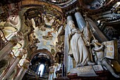 The Baroque interior of St  Nicholas Church in Mala Strana, Prague, Czech Republic