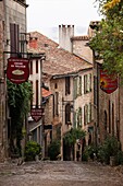 France, Midi-Pyrenees Region, Tarn Department, Cordes-sur-Ciel, buildings along Grand Rue Raymond VII