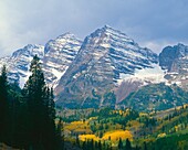 Maroon Bells in White River Forest near Aspen Colorado