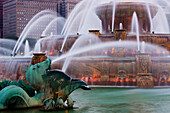 Buckingham Fountain at Dusk, Chicago, Illinois, USA