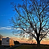 Camper Driving Down a Country Road, Lynn Haven, Florida, United States