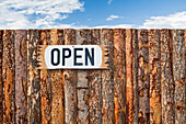 Open Sign, Entrada, Colorado, USA
