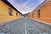 Historic District Street at Dawn, Antigua, Guatemala