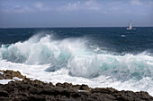 Ocean Waves on Rocky Coast, Malta
