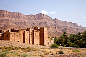 Kasbah architecture in the village of Tinzouline in the Valley of the Draa, Morocco