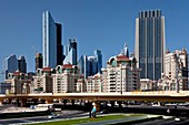The city skyline near the Dubai Mall in Dubai, UAE