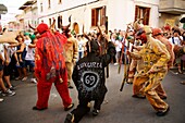 Devils during the festival of Sant Joan Sant Joan degollat Mallorca Illes Balears Es Pla Spain