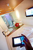 MoodPad by Philips to control room settings, Citizen M Hotel, Amsterdam, Netherlands