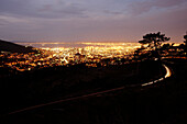 Blick vom Fuß des Tafelbergs am Abend, Gardens, City Centre, Kapstadt, Südafrika, Afrika