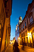 Die Kathedrale Santa Ana in der Altstadt am Abend, Vegueta, Las Palmas, Gran Canaria, Kanarische Inseln, Spanien, Europa