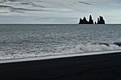 Black sand beach near Vik I Myrdal, Iceland, Scandinavia, Europe