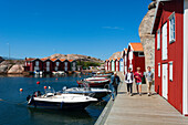 People at the harbour of Smogen, Smogen, Bohuslan, Vastra Gotalands lan, Sweden, Europe
