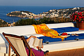 Terrasse der Ferienwohnung Gabbiano, Insel Ponza, Pontinische Inseln, Latium, Italien, Europa