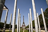Park of Champ-de-Mars with Eiffel Tower in background, Paris, France