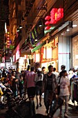 The nigh view of cafes and bars in Wenhua xiang Culture Alley near Yunnan University  Kunming  China