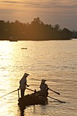 Boat, Cantho, Mekong Delta, on Mekong River, Sunris. Asia, Boat, Cantho, Holiday, Landmark, Mekong, Mekong delta, River, Sunrise, Tourism, Travel, Vacation, Vietnam