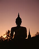Seated Buddha, Sukhothai, Sunset, Thailand, Asia, U. Asia, Buddha, Heritage, Holiday, Landmark, Seated, Sukhothai, Sunset, Thailand, Tourism, Travel, Unesco, Vacation, Wat mahathat