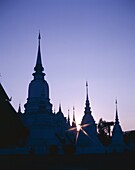 Chedis, Chiang Mai, Sunset, Thailand, Asia, Wat Sua. Asia, Chedis, Chiang mai, Holiday, Landmark, Sunset, Thailand, Tourism, Travel, Vacation, Wat suan dok