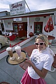 American Diner, Arizona, Dress, Fifties, Ice cream. America, American, Arizona, Cream, Diner, Dress, Fifties, Floats, Fountain, Holiday, Ice, Landmark, Model, Released, Route 66, S