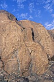 Pakistan, Chilas region, Karakoram Highway, Ancient buddhist rock carvings