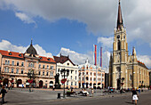 Serbia, Vojvodina, Novi Sad, Catholic Cathedral, main square