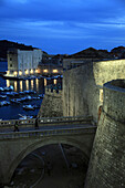 Croatia, Dubrovnik, Ploce Gate at night