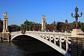 France, Paris, Pont Alexandre III bridge, Seine River