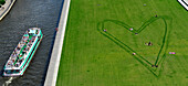 Europe, Germany, Berlin, grass heart drawn