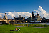 Germany, June 2009 Dresden City Skyline-Elbe river