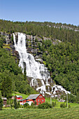 Norway-June 2009 Near Voss City Tvindefos Waterfall