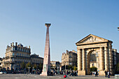 France, Bordeaux, 33, la Victoire square, Porte d'Aquitaine monument, helical column symbolizes the vine. Artist: Ivan Theimer.