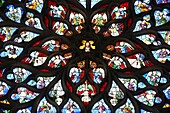 St Stephen's Cathedral rose window . Sens. France. (Sens, Yonne, France)