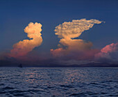 Cumulonimbus clouds in the form of Sphinx over Luzon Island, Philippines, Asia