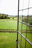 Blick aus dem Fenster des Langley Gatehouse, Ferienhaus wird vermietet über den Landmarktrust, Acton Burnell, Shropshire, England, Grossbritannien, Europa