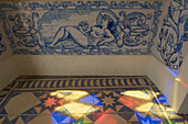 Rococo pavillion with hand painted tiles, azulejos, Palacio de Estoi, Estoi, Algarve, Portugal, Europe
