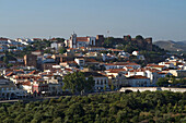 Silves, town and moorisch fort on a hill, Algarve, Portugal, Europe