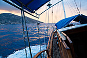Sailing along the lycian coast, Lycia, Mediterranean Sea, Turkey, Asia