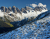 Kalkkoegel from Salfains, Fresh snow, Stubai Alps, Tyrol, Austria