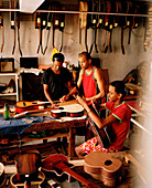 Workshop of guitar maker family Baptista Fonseca, Mindelo, Sao Vicente, Ilhas de Barlavento, Republic of Cape Verde, Africa