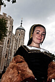 Schauspielerin als Anne Boleyn, zweite Ehefrauen von König Heinrich VIII, Tower von London, London, England, Grossbritannien