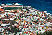 Blick von oben auf die Stadt Garachico, Teneriffa, Kanarische Inseln, Spanien, Europa