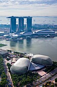 Singapore City, the Splanade adn Marina Bay Sands.