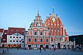 Riga City , House of Blackheads and Rolando Statue.