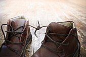 Boot laces tied together