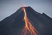 Lava pouring out of volcano. Lava pouring out of volcano, Costa Rica