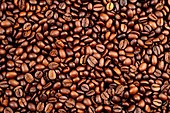 lots of roasted coffee beans