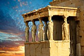 The Porch of the Caryatids  The Erechtheum, the Acropolis of Athens in Greece